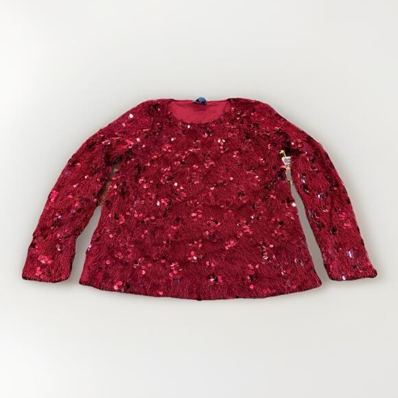 CeCe Womens Dark Wine Sequined Long Sleeve Shirt Size S SMALL NWT NEW $89 - Picture 1 of 9